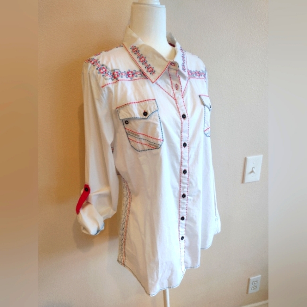 Embroidered Grace in LA western shirt XL